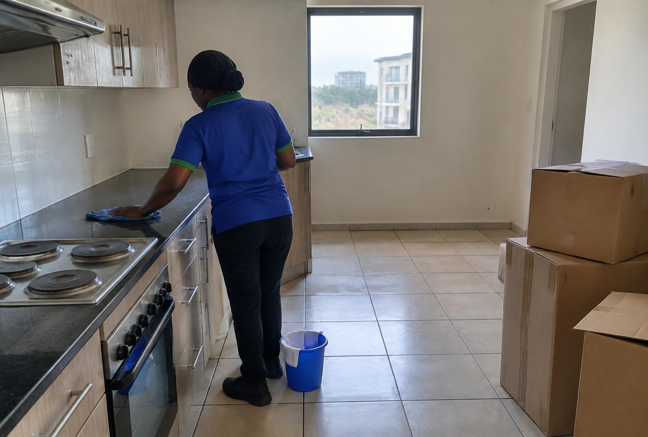Move-out cleaning of an apartment kitchen in Mikocheni, Dar es Salaam