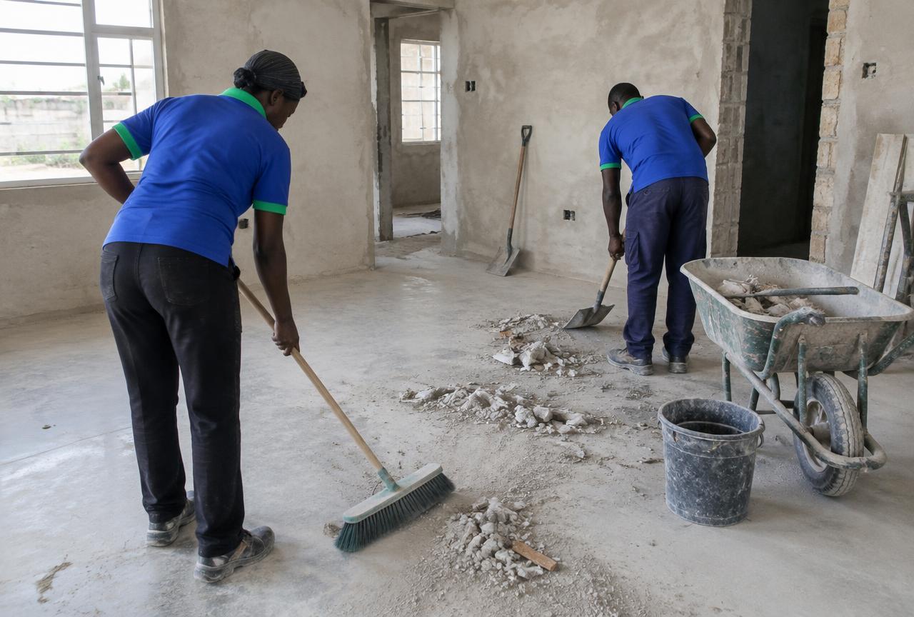 Post-construction cleaning of a newly built house in Mbezi Beach, Dar es Salaam